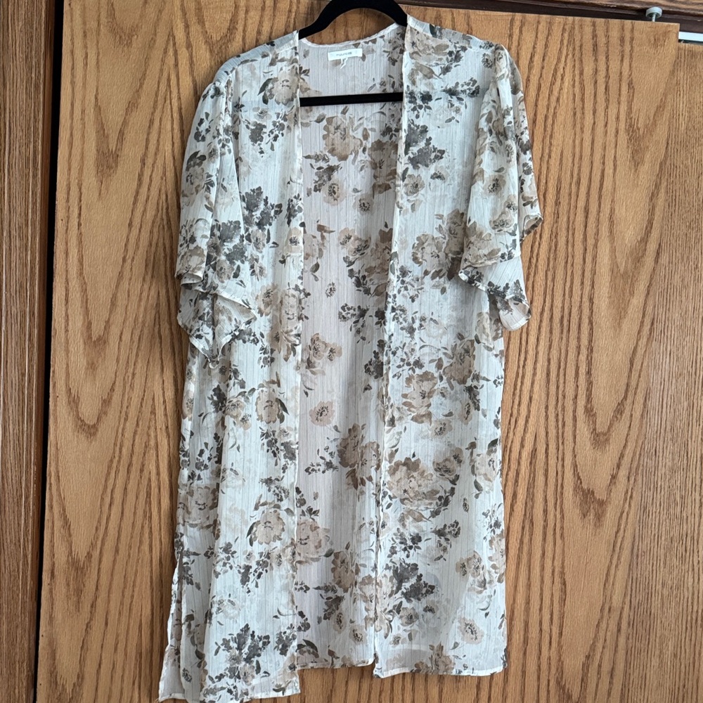 Maurices Sheer Floral Layer in Cream and Taupe